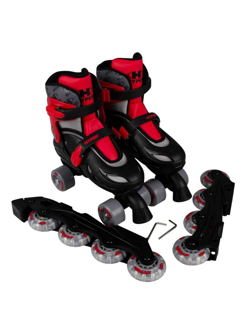 NEW Hyper Boys 2 in 1 Adjustable Inline Rollerblades Roller Skates Quad Kit Kids
